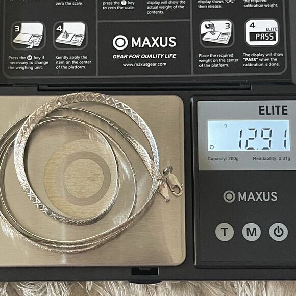 Sterling Silver 925 Milor Italy Herringbone Diamond Cut Necklace 26”L 12.9g - Picture 8 of 8